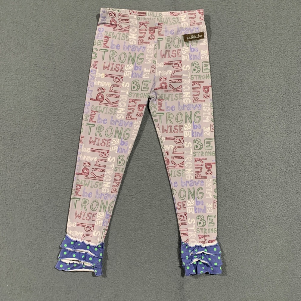 Matilda Jane Girls‎ Size 4 Wise Words Scribble Pants With Ruffled Cuffs